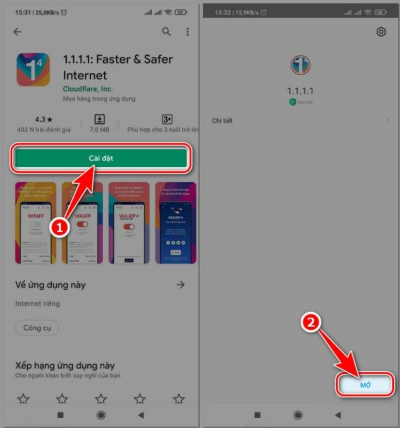 Tải xuống ứng dụng 1.1.1.1 VPN