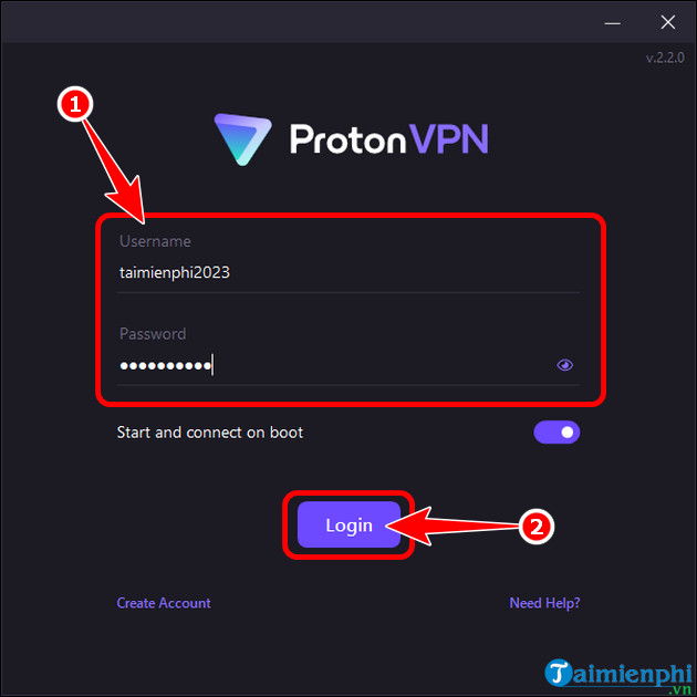 Đăng nhập tài khoản Proton VPN