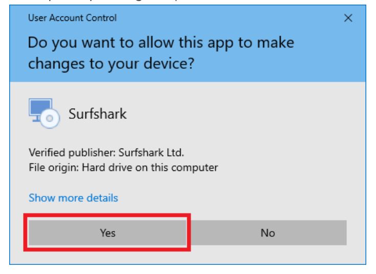 Cài đặt ứng dụng Surfshark VPN