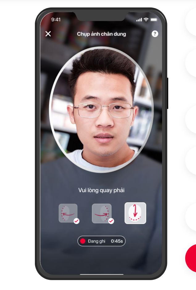 Xác thực khuyên mặt cho tài khoản Viettel Money