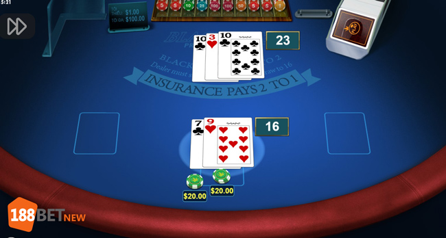 Chơi Blackjack nhiều tay tại 188Bet