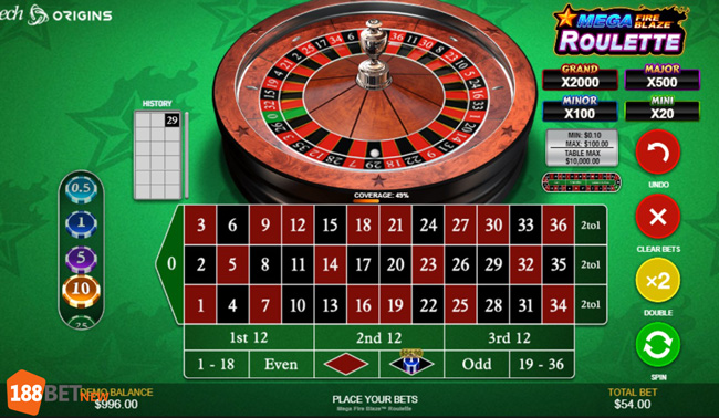 Hướng dẫn đặt cược Roulette tại nhà cái 188Bet