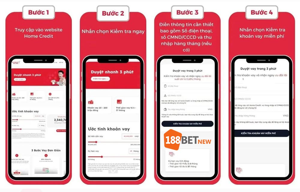 Các bước để vay tiền Home Credit