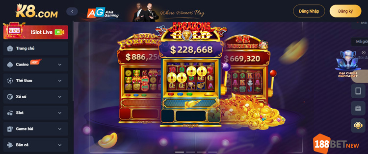 Giao diện cá cưọc K8Bet