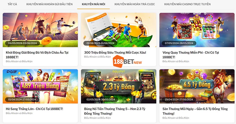 Khuyến mãi mới tại nhà cái 188Bet