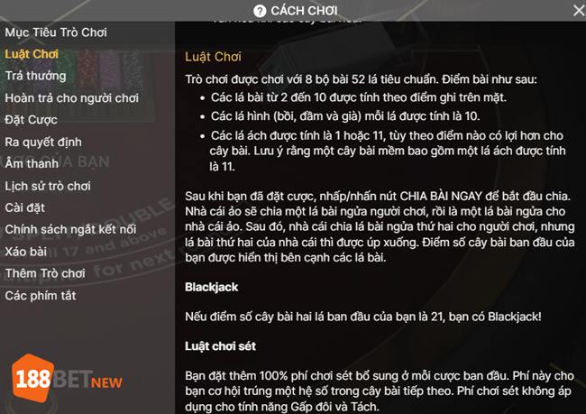 Luật chơi cơ bản của Blackjack Tia Chớp