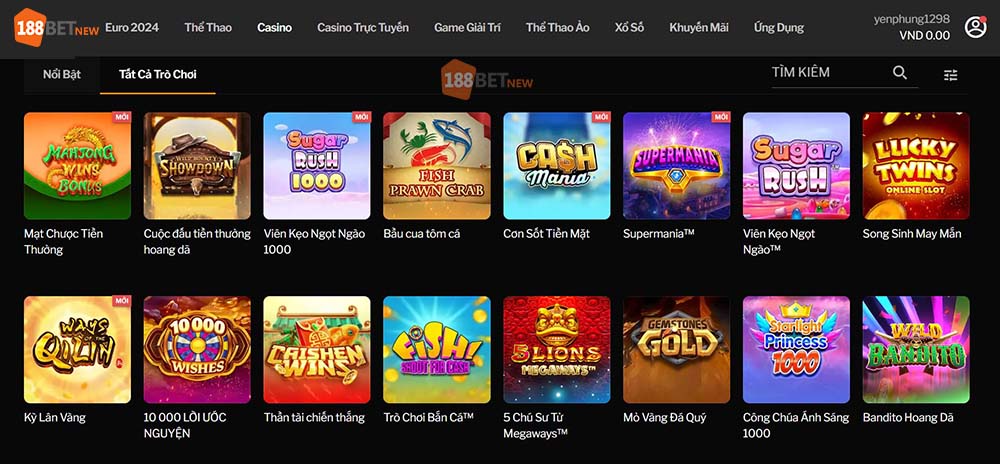 Sảnh casino 188Bet gồm nhiều game hấp dẫn