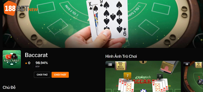 Chiến thuật và mẹo chơi Baccarat tại 188Bet hiệu quả