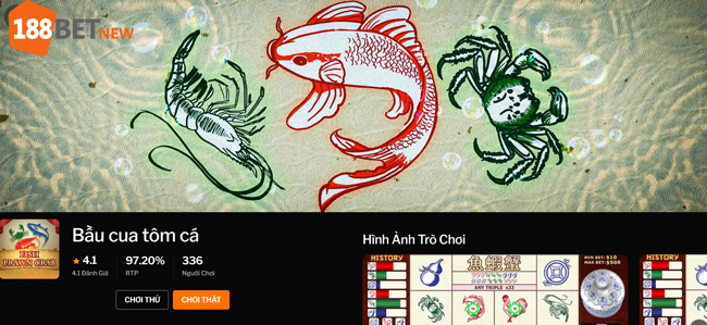 Ưu điểm chơi bầu cua tôm cá tại 188Bet