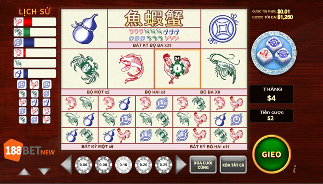 Tận hưởng không gian trò chơi bầu cua tôm cá tại 188Bet