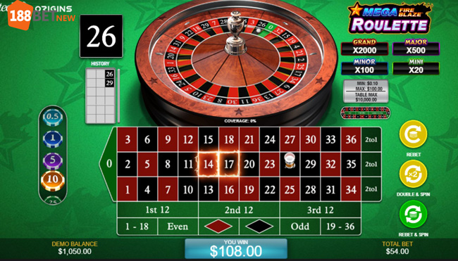Thắng cược tại Vòng Quay Roulette 188Bet