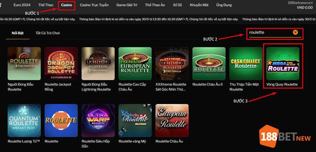 Truy cập tựa game Vòng Quay Roulette