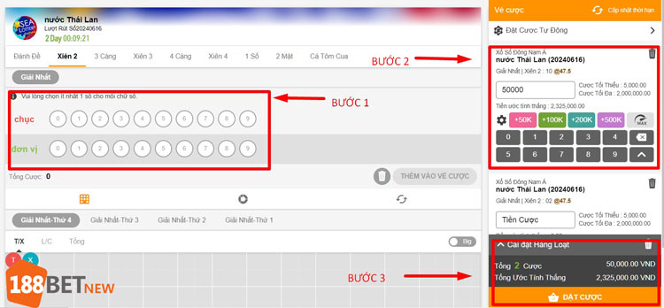 Đặt cược xổ số Thái Lan tại 188Bet